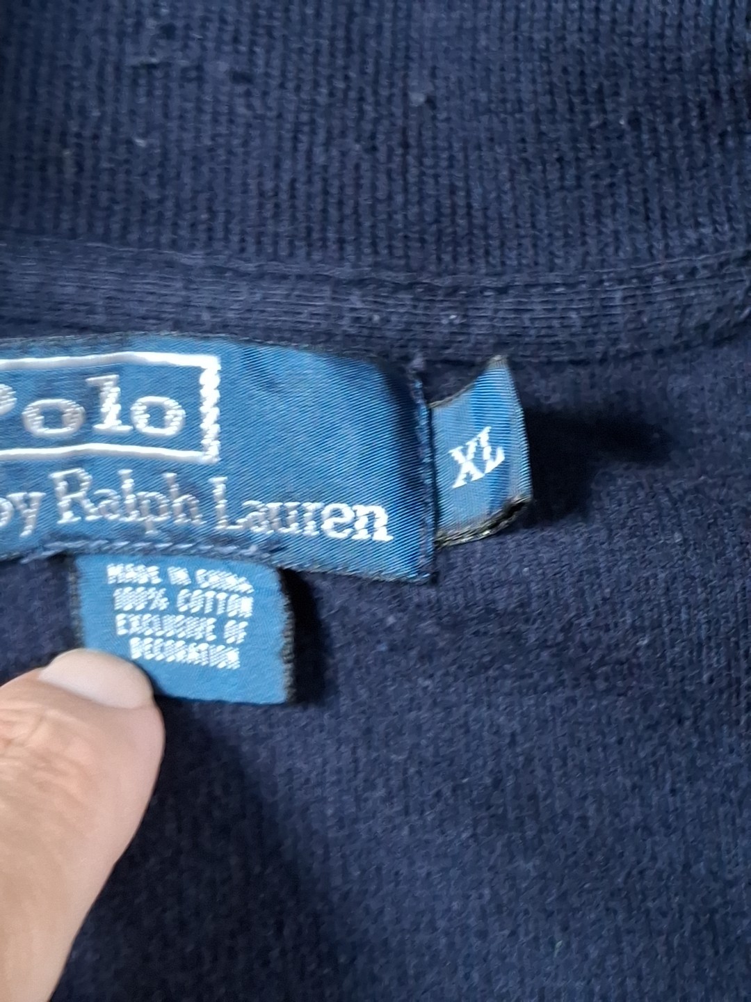 Polo Ralph Lauren 1/4 Zip Sweater Mock Neck Size Extra Large Blue Pullover