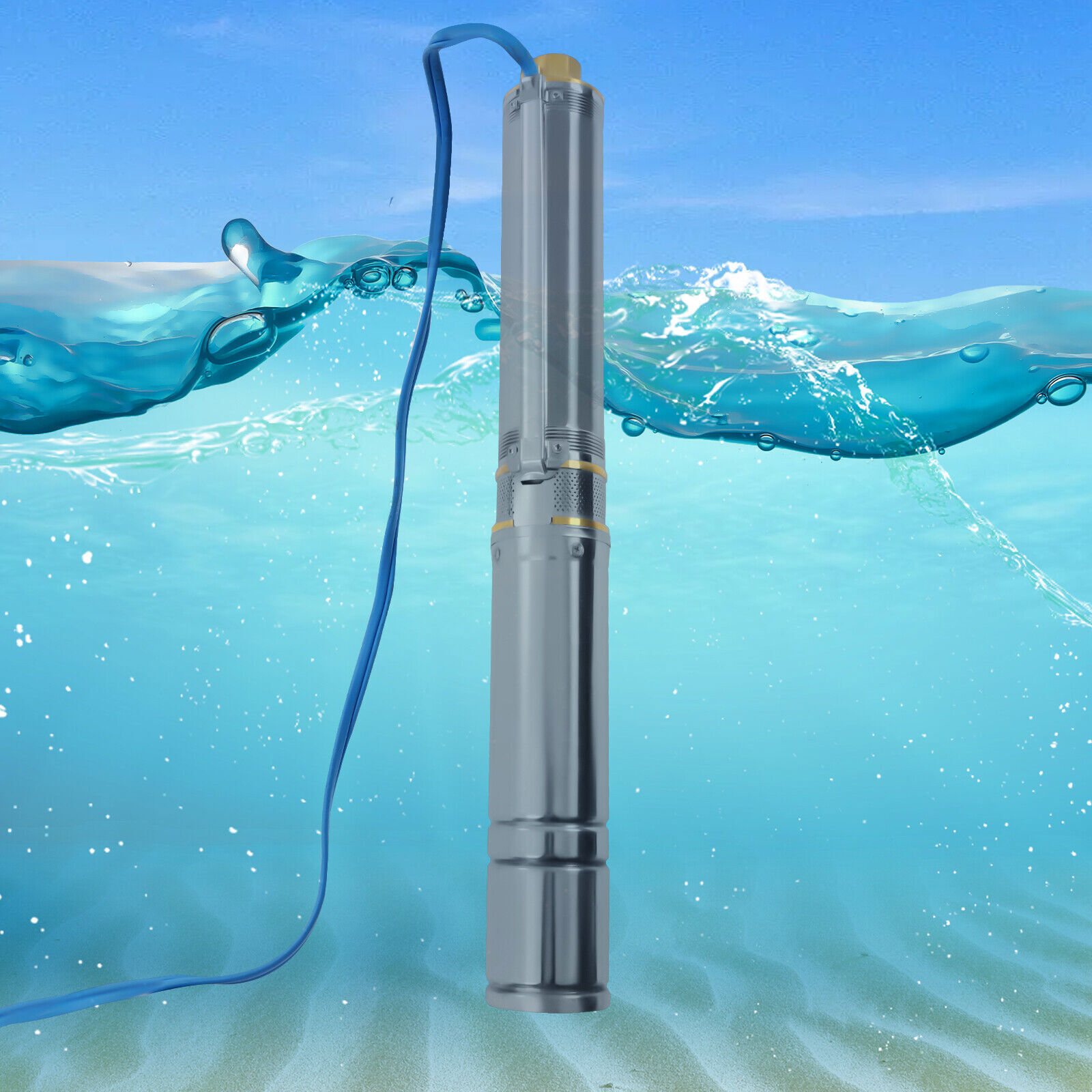 1.5HP Deep Well Water Pump 110V Submersible Stainless Steel 295ft 24GPM New！