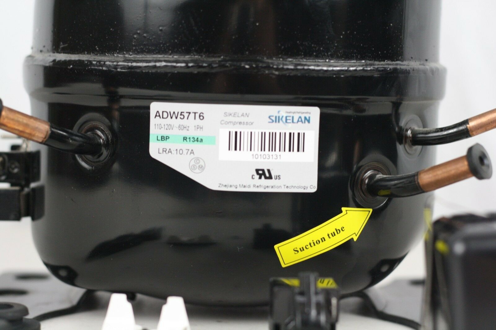 SIKELAN ADW57T6 REFRIGERATION COMPRESSOR 1/4 HP 546BTU 110-120V R134A 50-60HZ