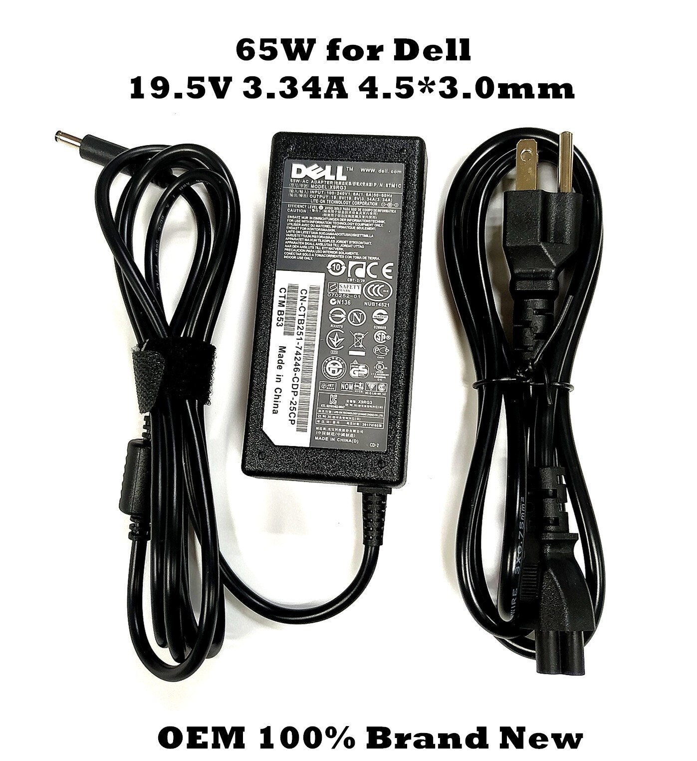 OEM 65W AC Adapter Charger For Dell Inspiron 14 15 5000 7000 0G6J41 0MGJN9 4.5mm