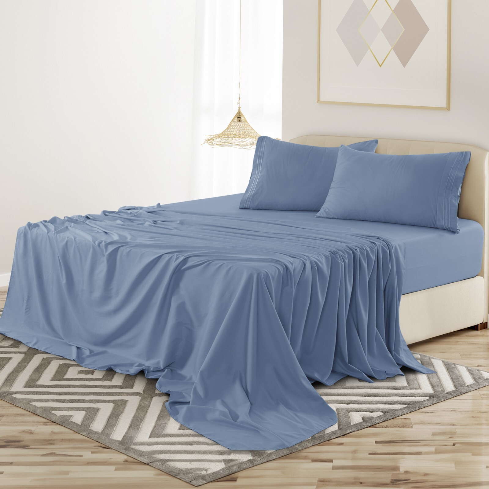 4 Piece Premium Bed Sheet Set Hotel Luxury Ultra Soft Deep Pocket Sheets Set