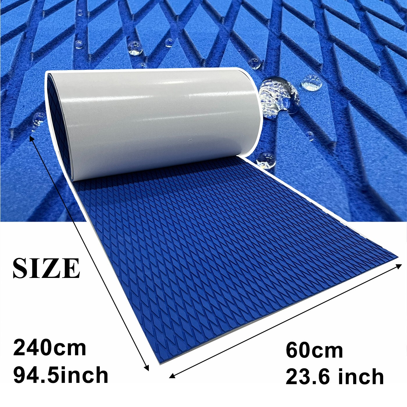Blue EVA Foam Boat Flooring Sheet Mat 5mm Diamond Deck Grip Jet ski Traction Pad