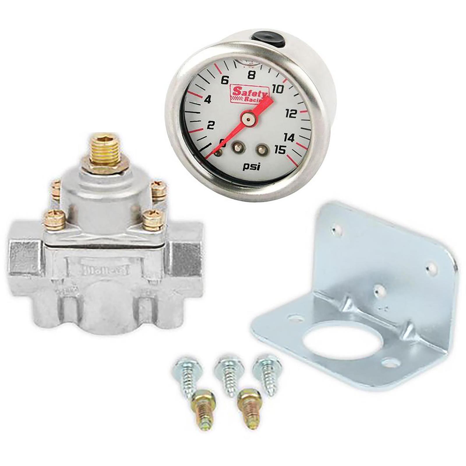 Holley Fuel Pressure Regulator & Liquid Filled Gauge Kit 4.5-9PSI