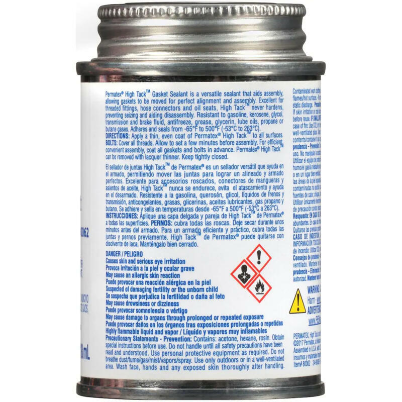 Permatex Gasket Sealant 80062; High Tack 4 oz. Brush-on Resin, General Purpose