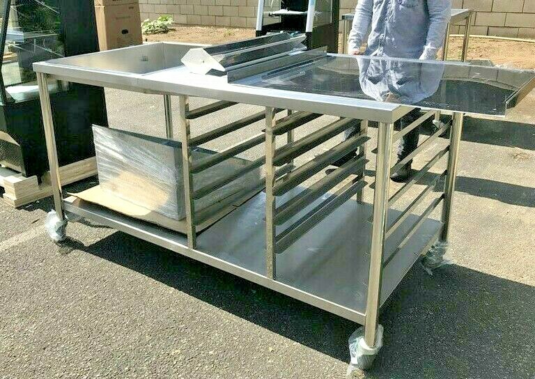 NEW 66" Donuts Table Working Station W/ Glazing Dipper Sugar Pan Bottom Basket