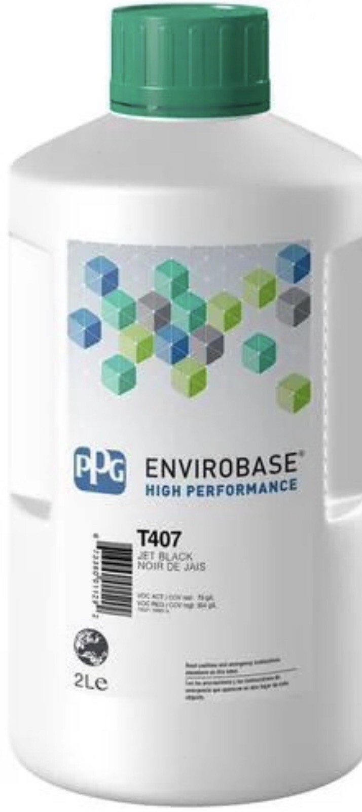 T407 PPG Refinish Envirobase  2 Liter Jet Black  FREE SHIPPING!