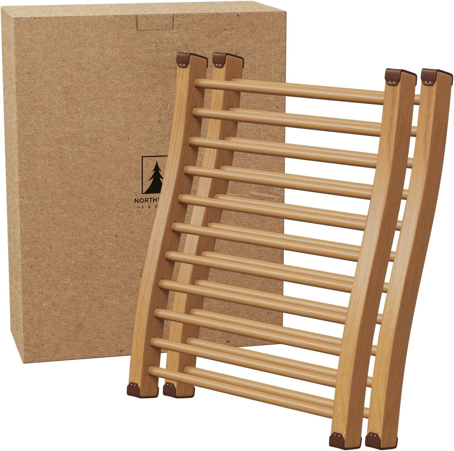 2 Pack Sauna Backrest Wood Hemlock Sauna Chair Non-Toxic Sauna Accessories