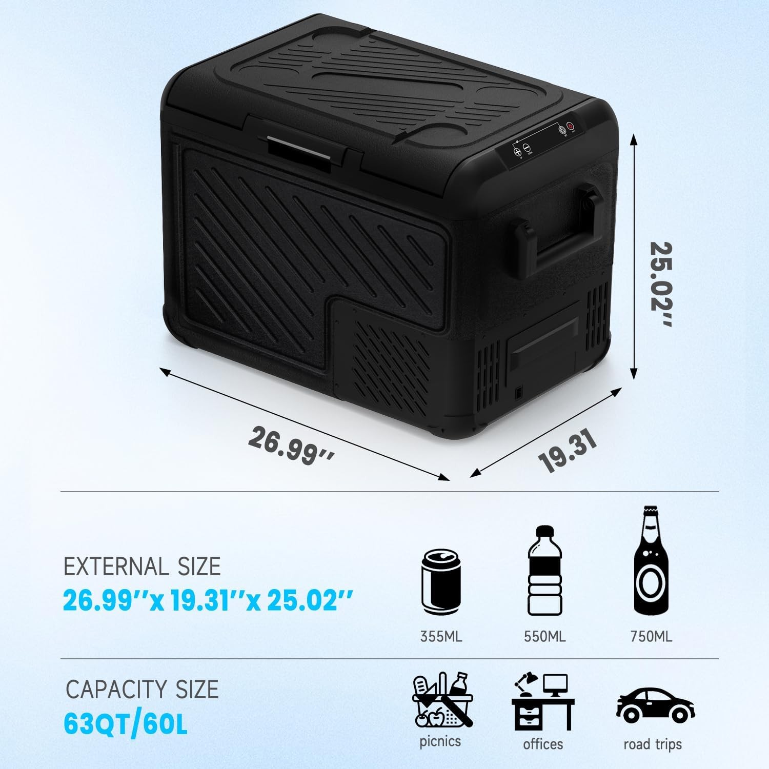 12 Volt Car Refrigerator Portable Freezer Fridge Car Compressor Refrigerator