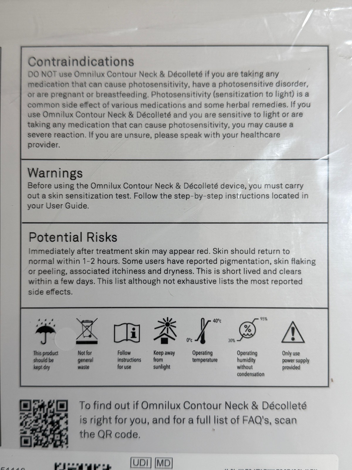 Omnilux Contour Neck & Decollete Lines Wrinkles Natural Red Light Therapy Device