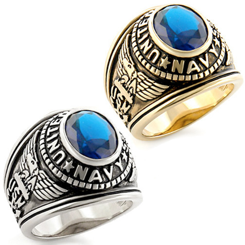 United States US NAVY Ring - USN Seals Military Rings - Surplus of Silver & Gold