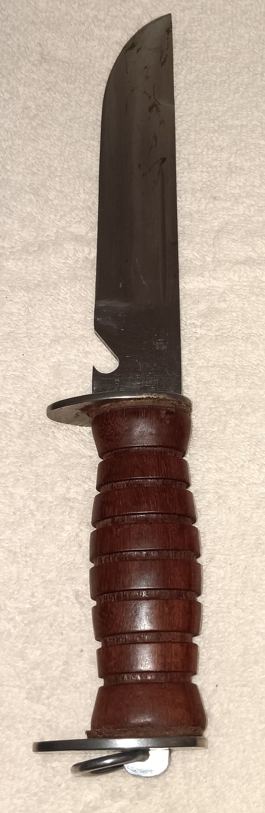 WWII Era E.G. Waterman EGW Fighting Knife - Original Wood Handle & Bottle Opener