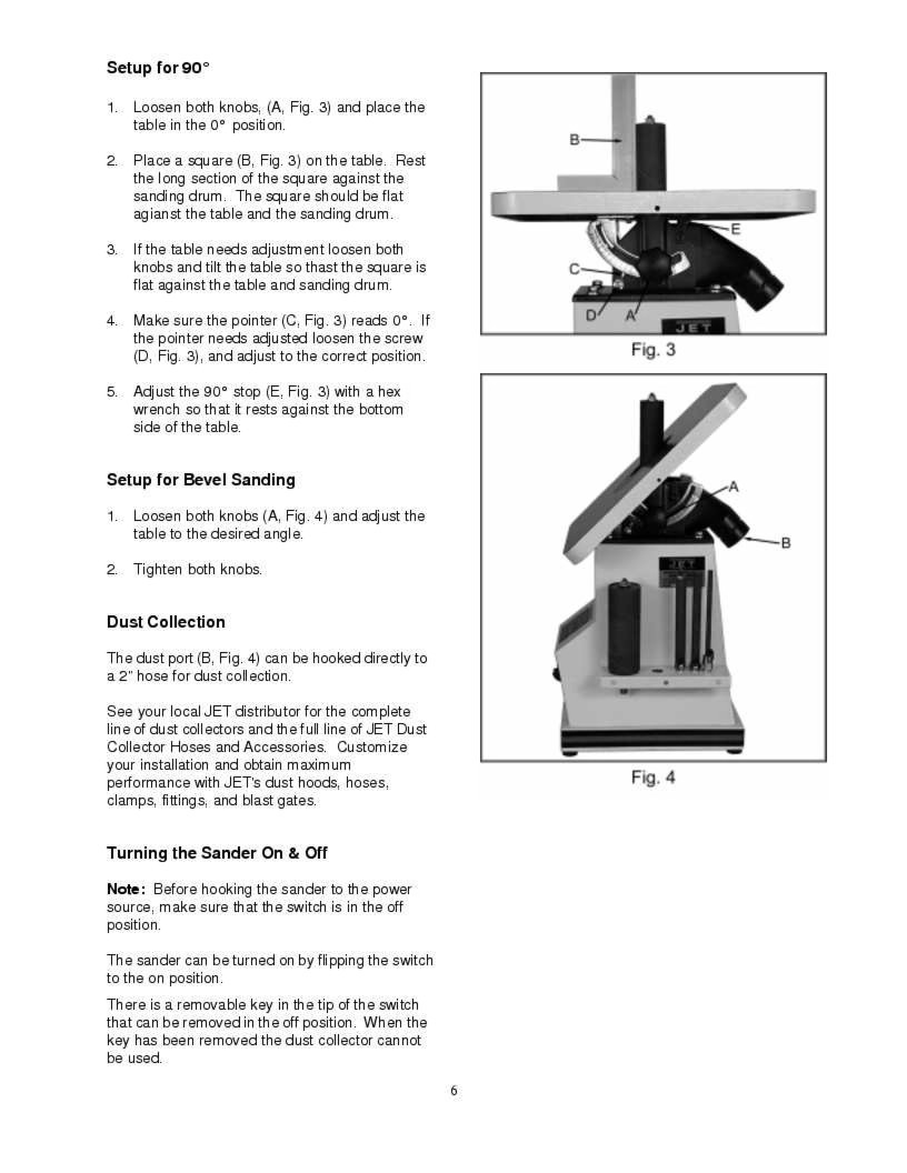 Jet JBOS-5 Benchtop Oscillating Spindle Sander Owners Manual *198