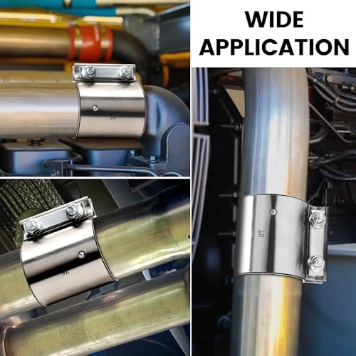 Exhaust Clamp Butt Joint 304 Stainless Steel Band Clamp Sleeve Couple 2.5 inch