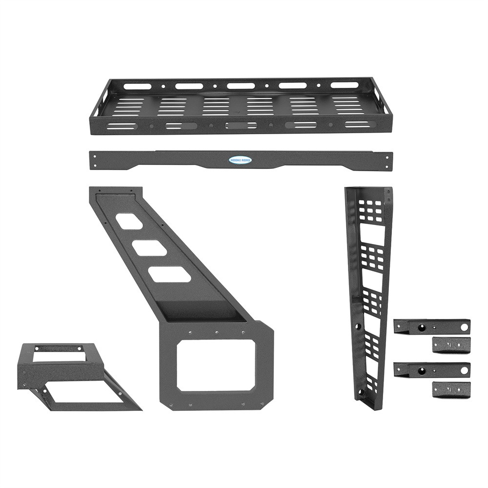 Hooke Road Tailgate Basket Rear Cargo Rack w/ Hinge for Jeep Wrangler TJ 97-06