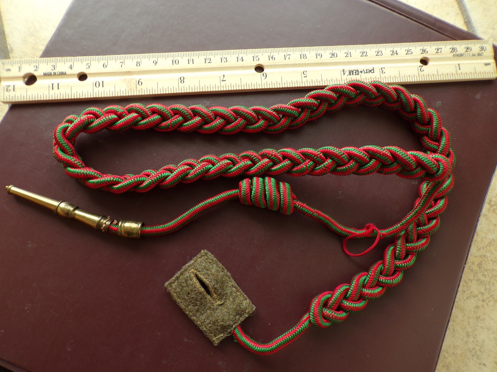 WWII French Fourragere Lanyard Military France Award Uniform Shoulder Rope Cord