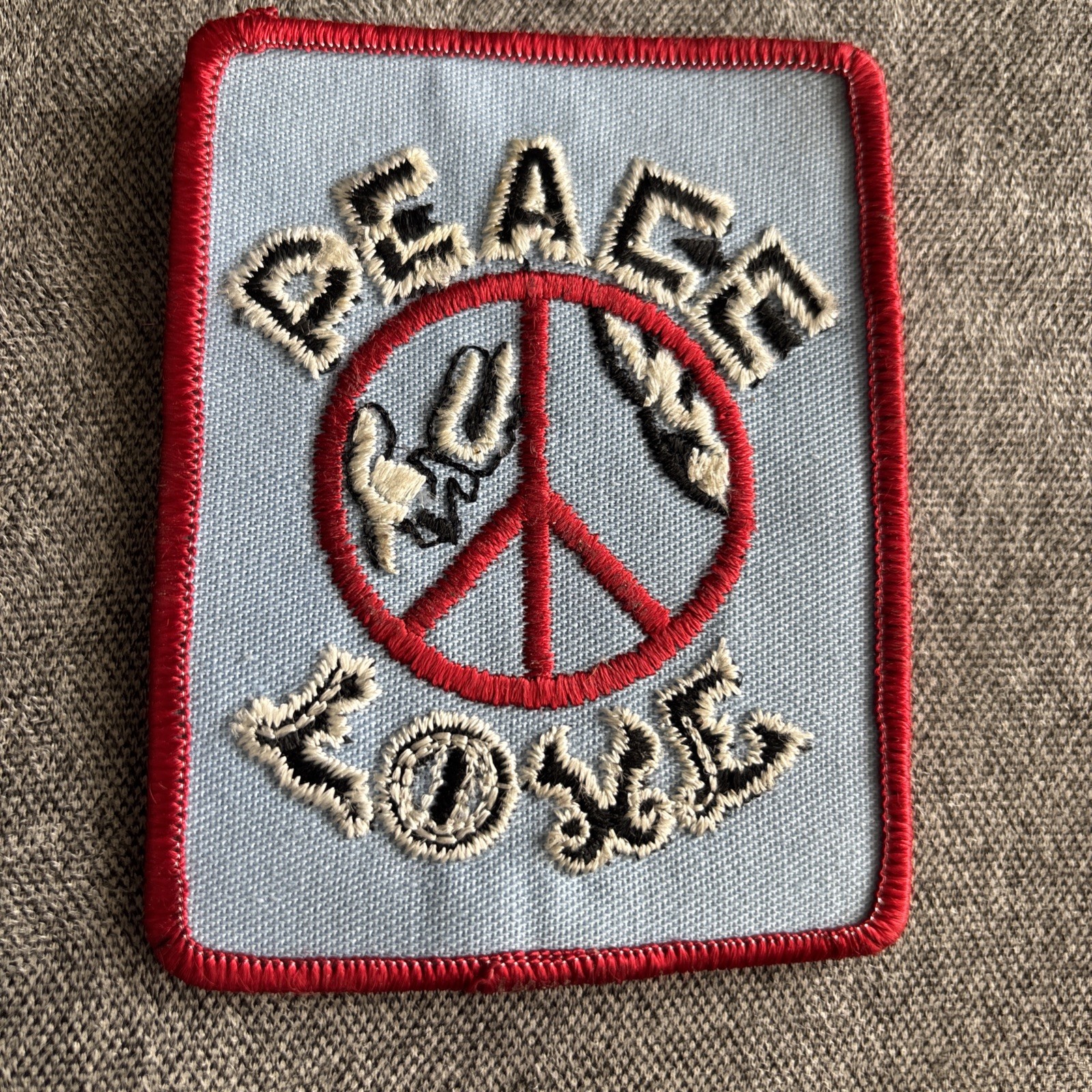Peace Love patch Anti Vietnam War Counterculture Hippie Vintage