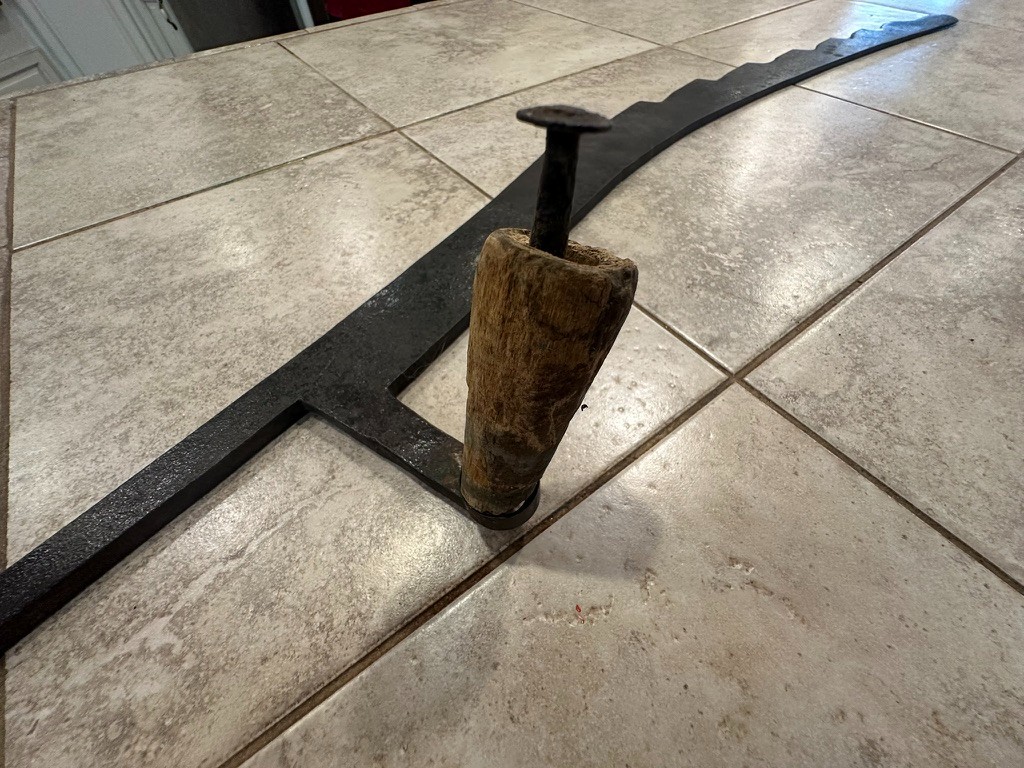 Antique Hay Knife / Silage Cutter Farm Tool – Large Serrated Fodder Knife