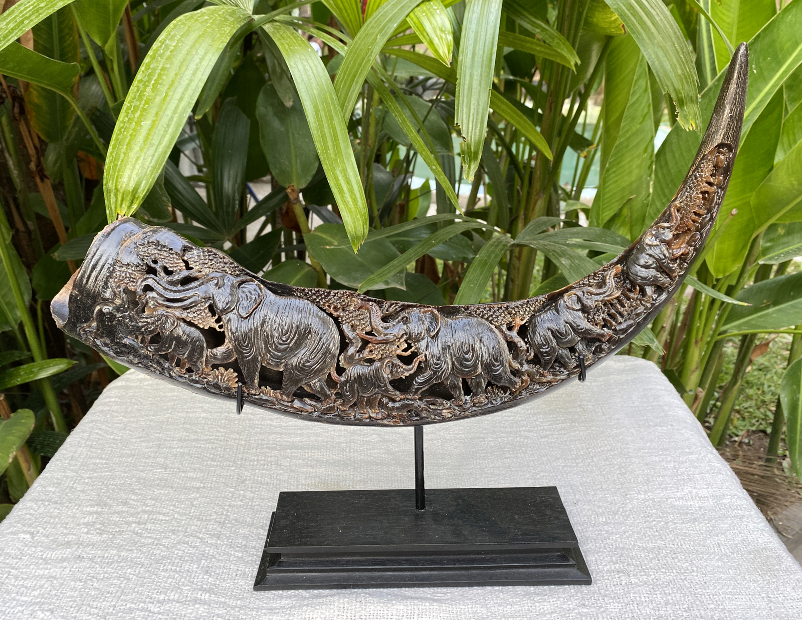 Carved Buffalo Horn Waterbuffalo Bone Carving Horn Carving Elephant Horn Carving