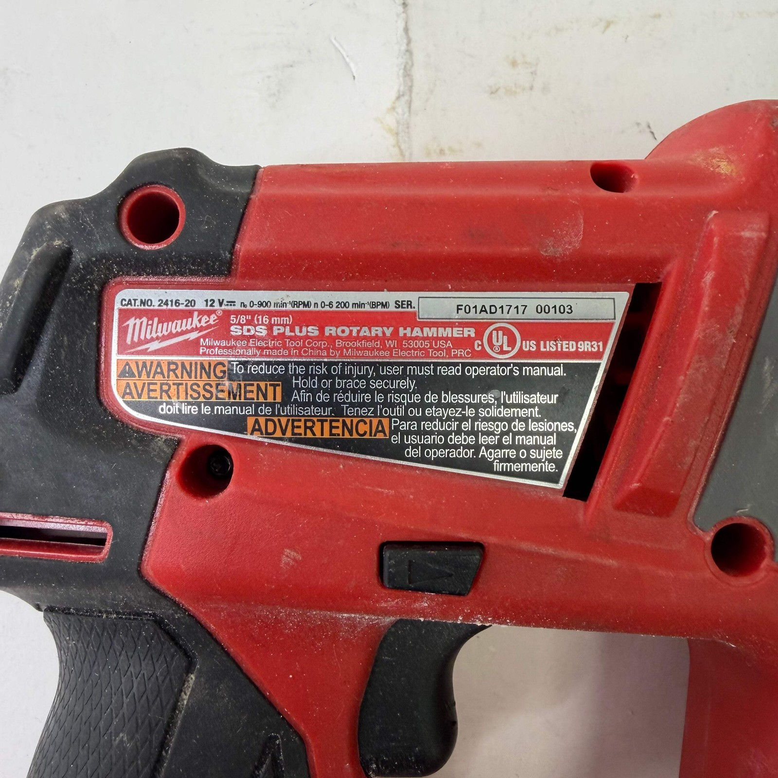 Milwaukee 2416-20 M12 12V 5/8" SDS Rotary Hammer Tool Only
