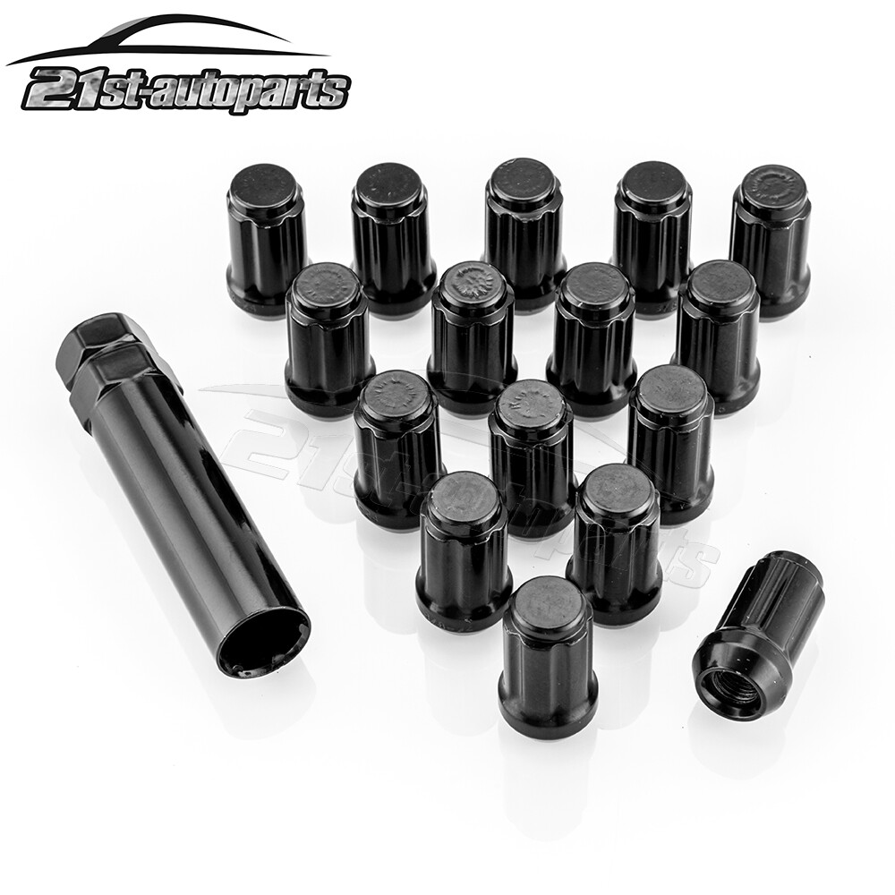 For Polaris Sportsman RZR Ranger Kawasaki ATV Black Acorn Lug Nuts 3/8"x24 W/Key