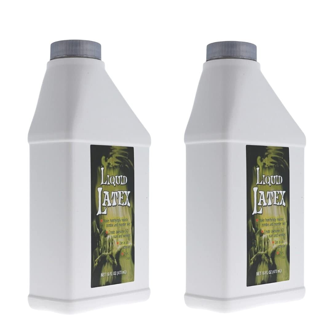 Liquid Latex 2 Pack - Dries CLEAR - General Purpose, Professional Special FX
