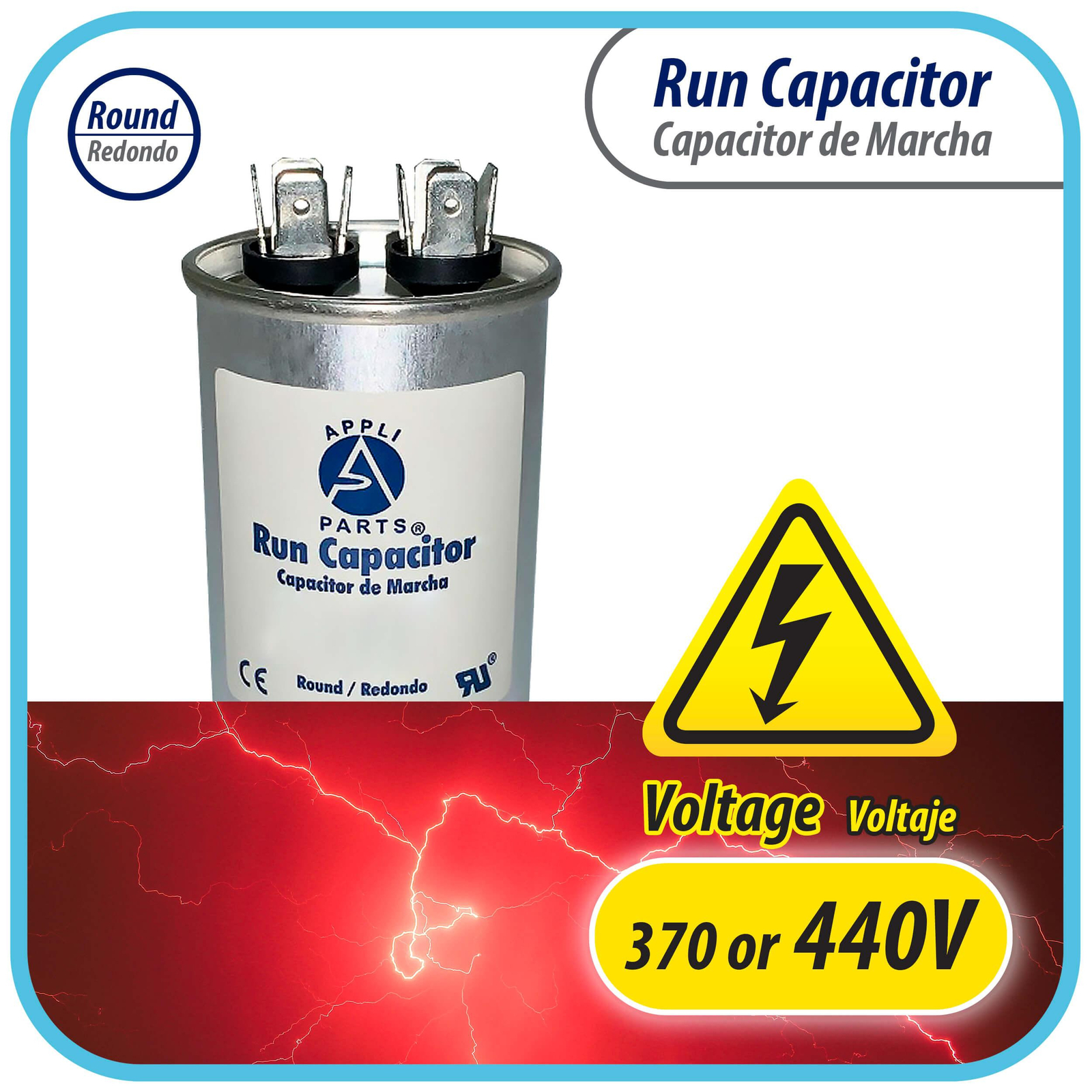 Appli Parts Run Capacitor for ac 10 Mfd uF (microfarads) 370 VAC or 450 VAC CBB6