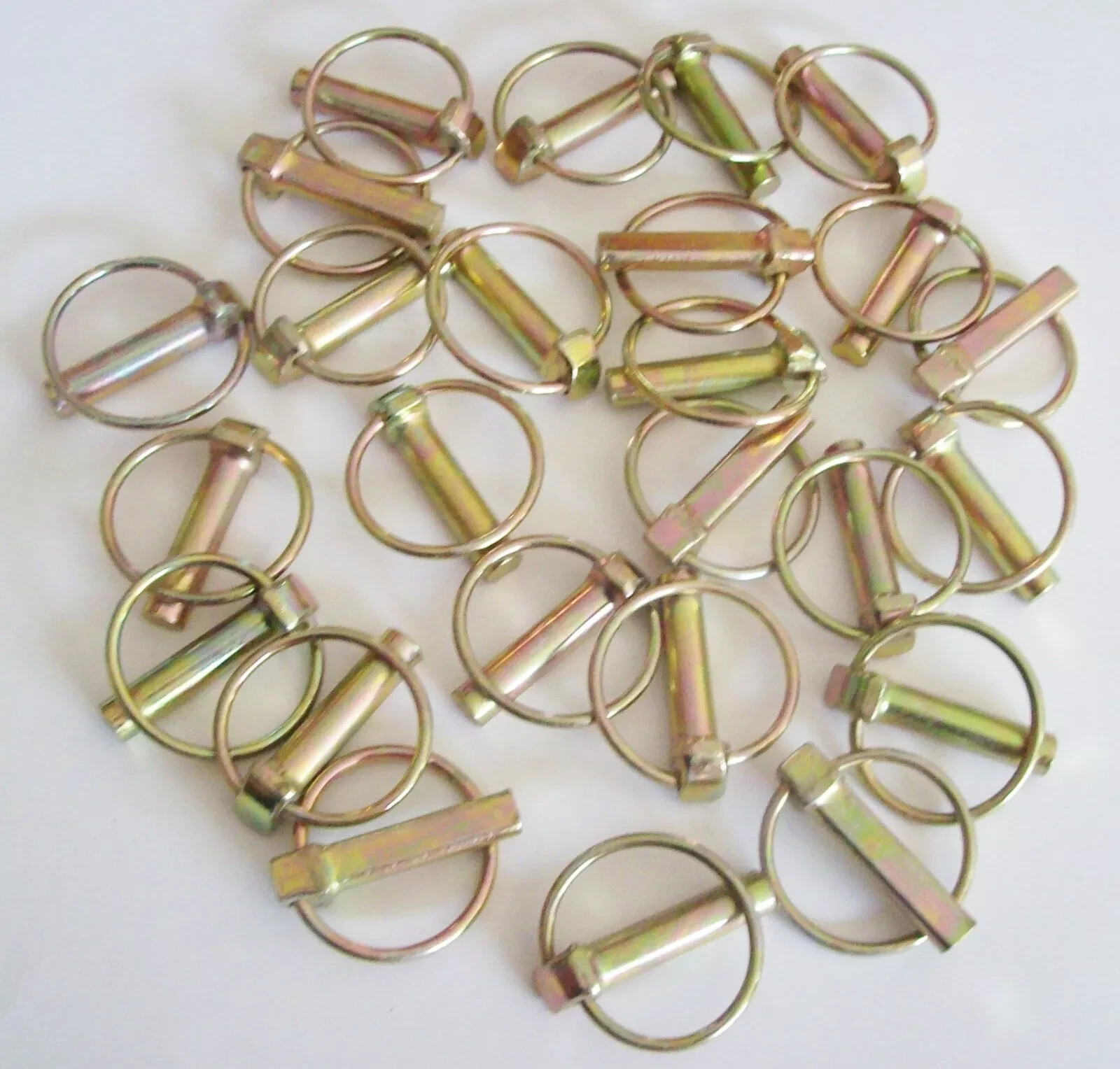 Lot of 100 Goliath Industrial 7/16" Lynch Pin - Yellow Zinc Finish LP716