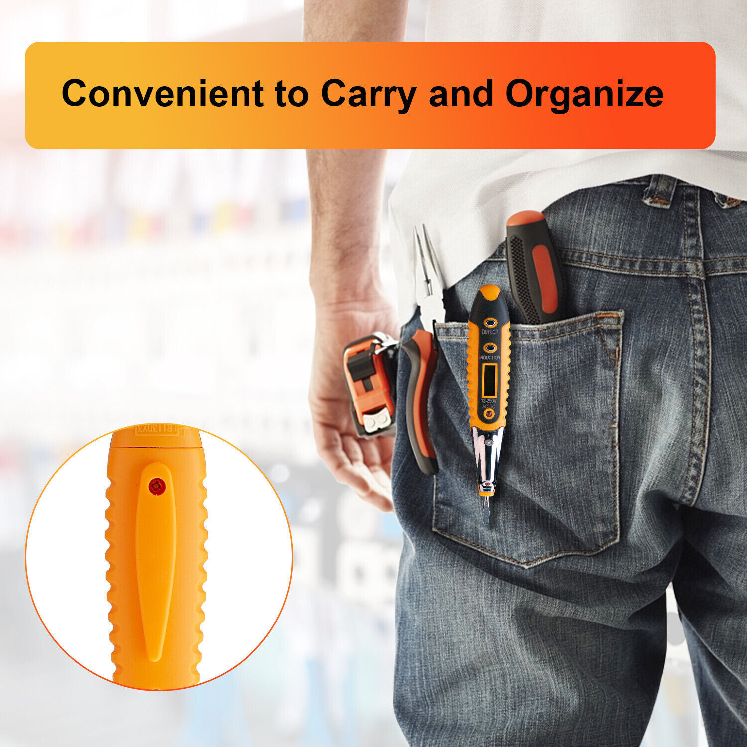 Voltage Electric Tester Volt Detector Test Pen AC DC Non-Contact Sensor 12-1000V