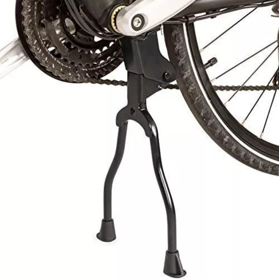 Bicycle Double Leg Side Stand Kick Kickstand Bike Support Spring Center Black