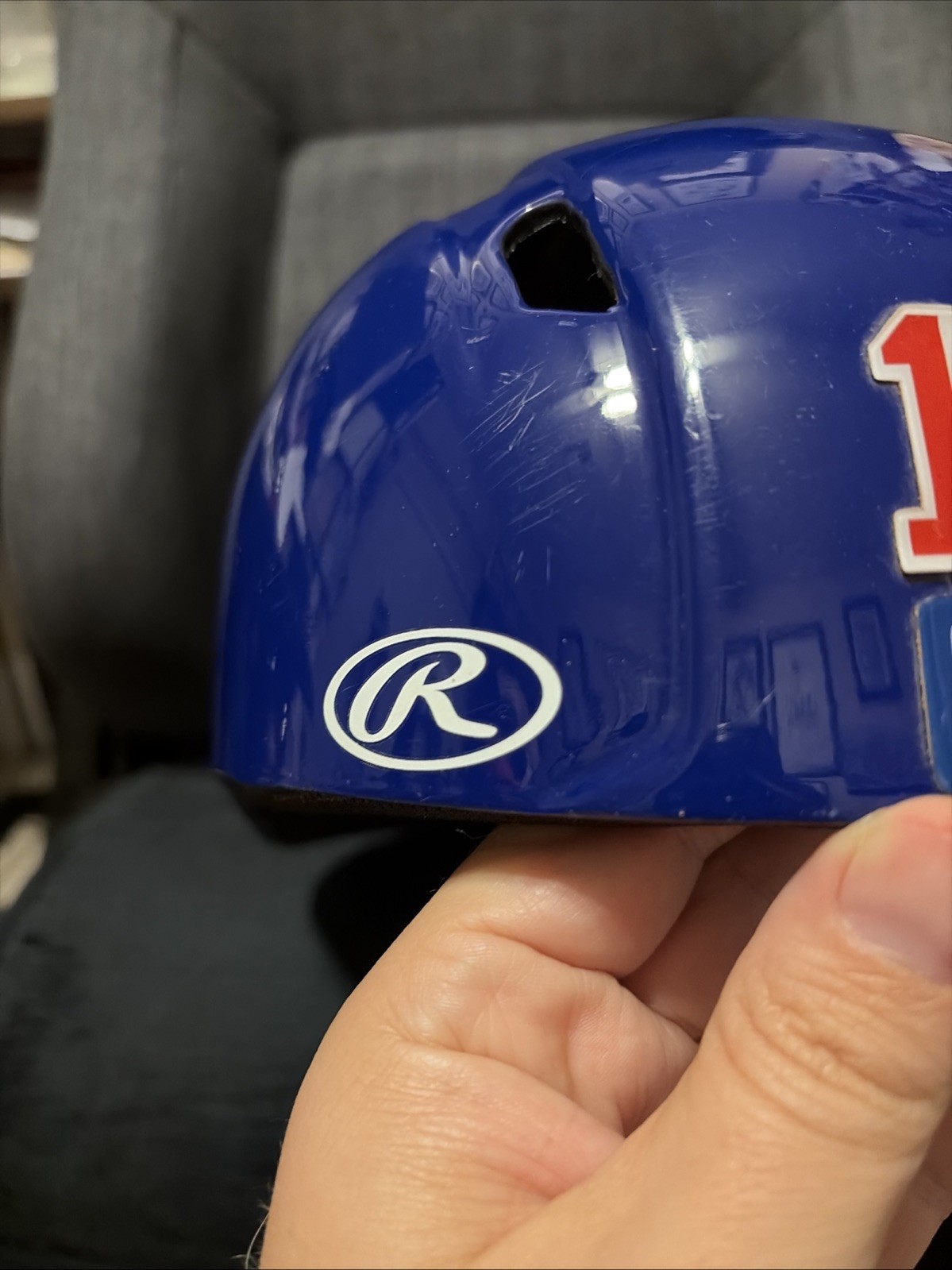 Rare Carson Kelly Chicago Cubs Used Cubs Catching Helmet Skull Cap