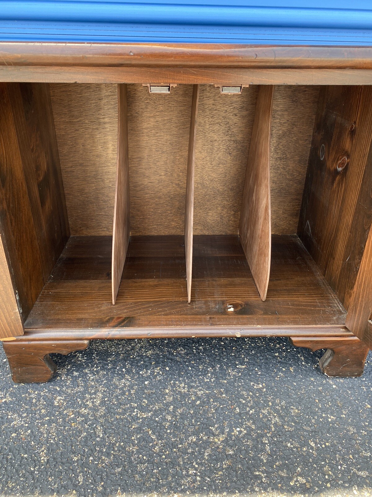 Ethan Allen Dark Antiqued Pine Old Tavern Mid Century RECORD CABINET