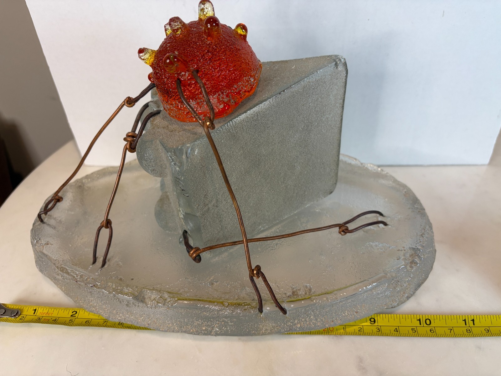 Hank Murta Adams Large Piece Slice of Cake Art Glass Sculpture 10.5" X 5.75"