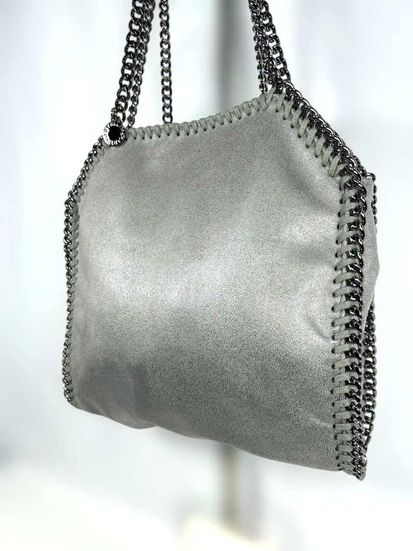 Stella McCartney Falabella Mini Gray Silver Women Tote Bag Shoulder Bag 129404