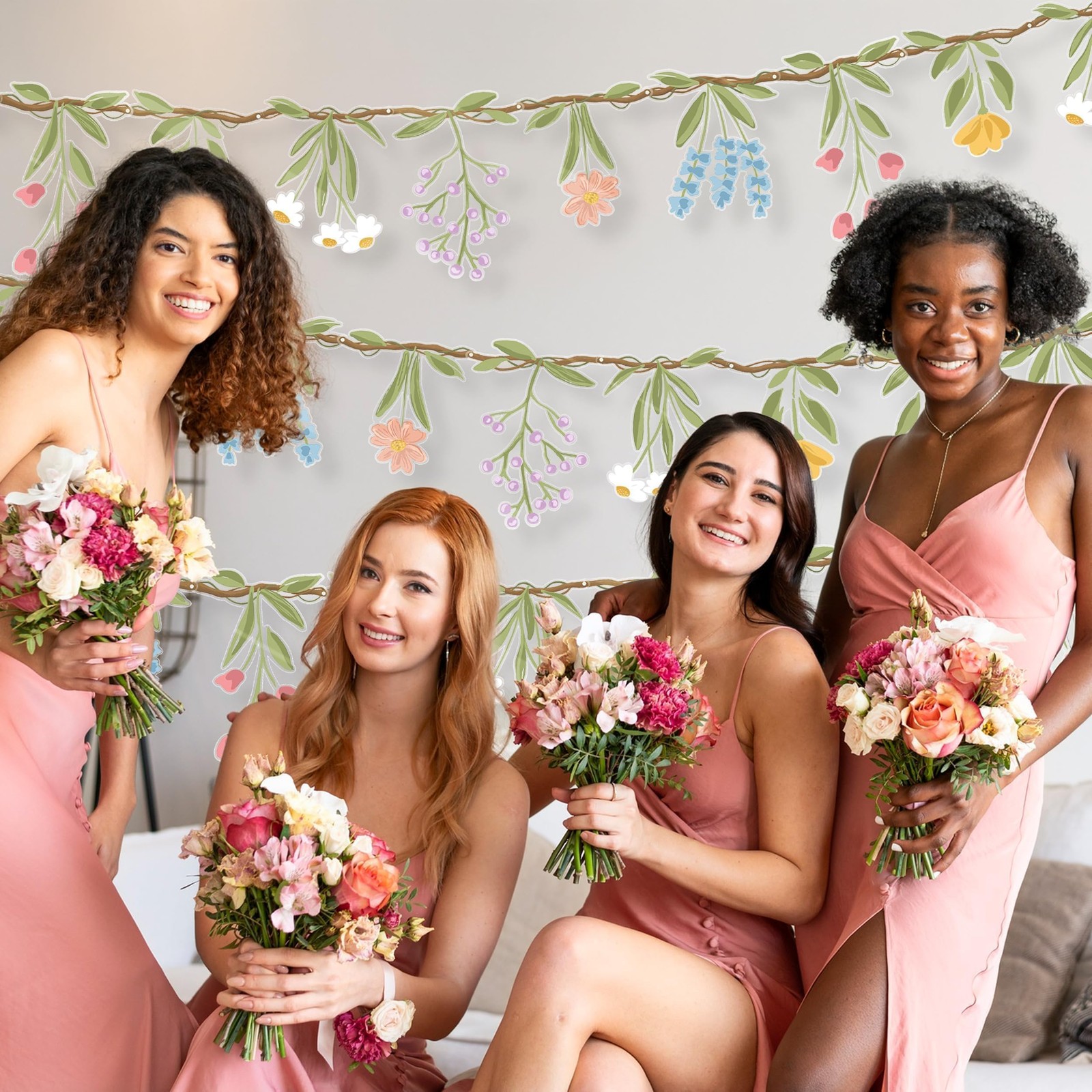 Flower Banner Garland set Wildflower Floral Garden Decoration mixed