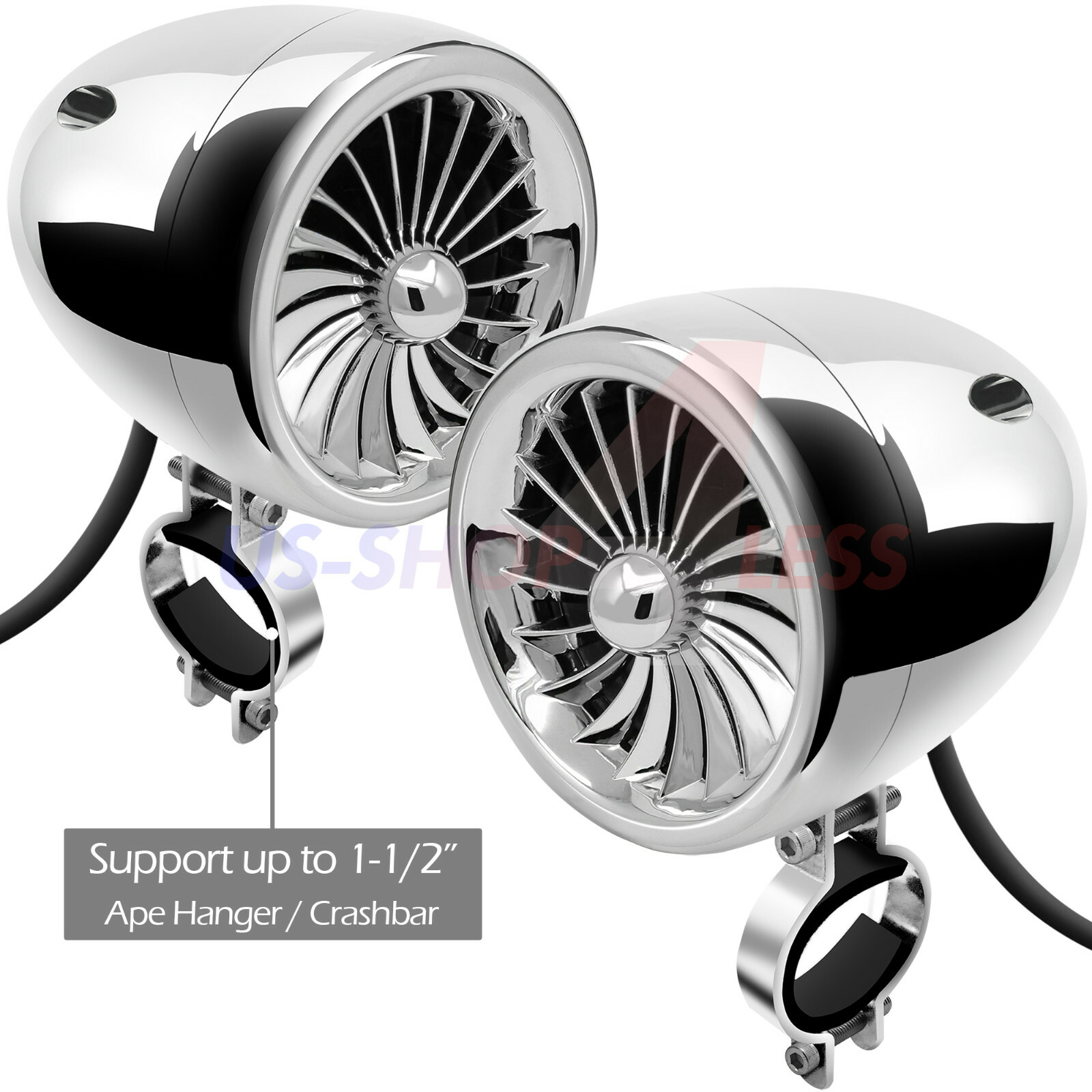 1000W Bluetooth Motorcycle Stereo 4 Speaker Audio MP3 System AUX USB SD FM Radio