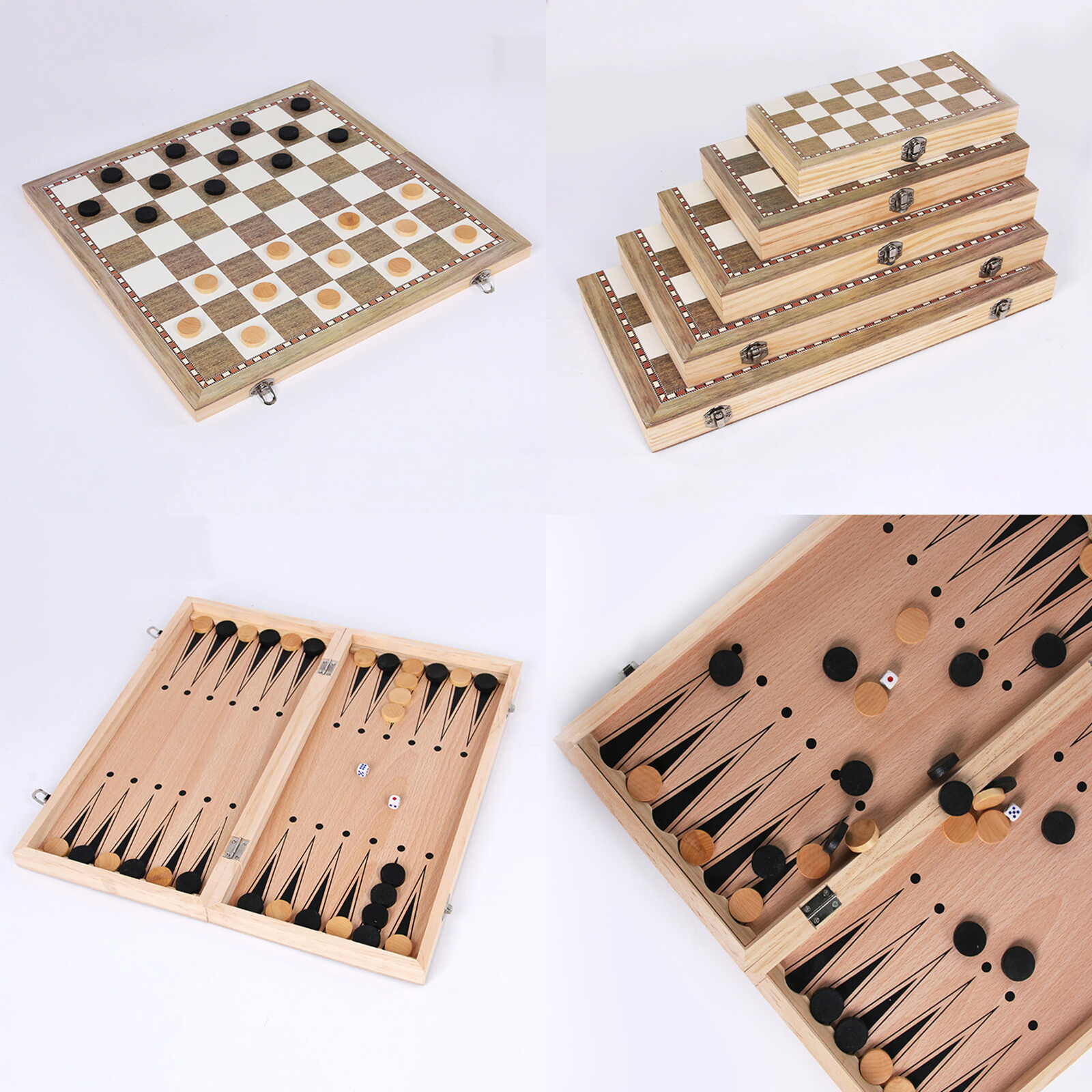 Chess Set Checkers Backgammon Chess Board Games for Kids Travel Game Set Ages 6+