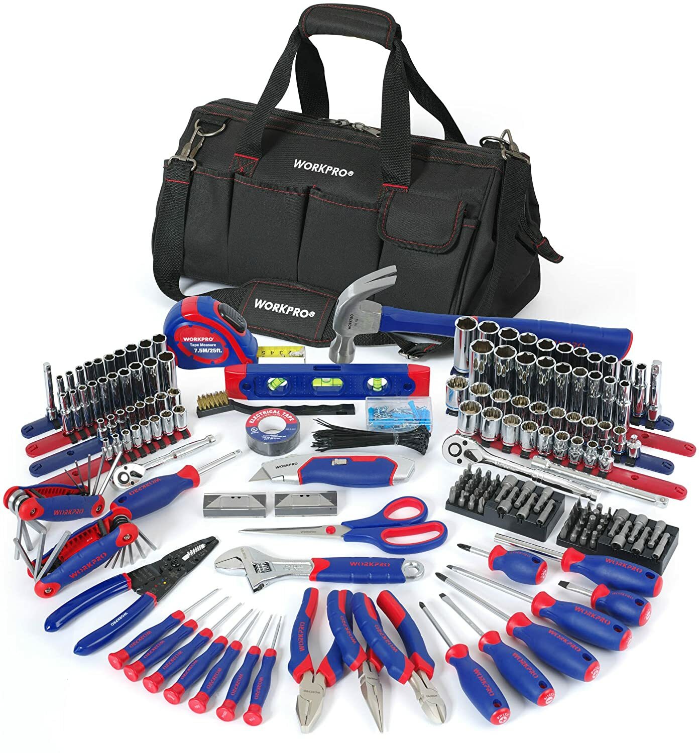 322Pcs Mechanics Tool Set Kit 6-Point Socket Ratchet Repair Tool W/ Carrying Bag