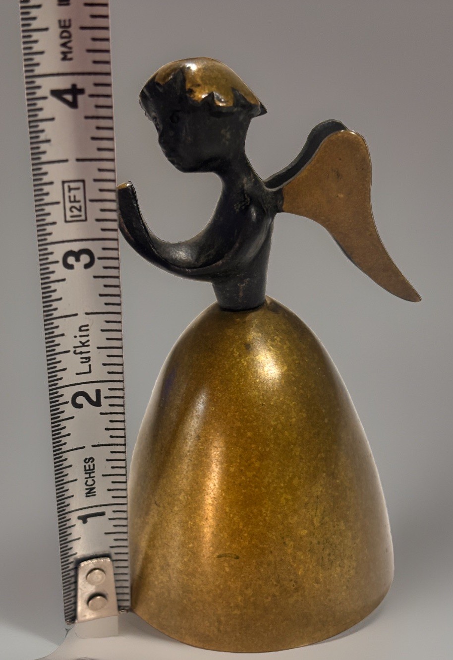 Walter Bosse Praying Angel Bell Cherub Hagenauer Brass Bronze Mid Century Decor