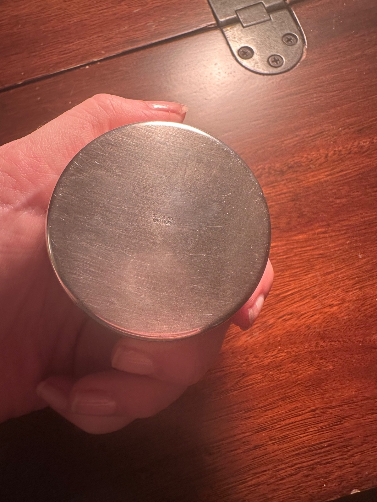 Cartier Vintage Sterling Silver Egyptian Cartouche Motif Trinket Box (50g)