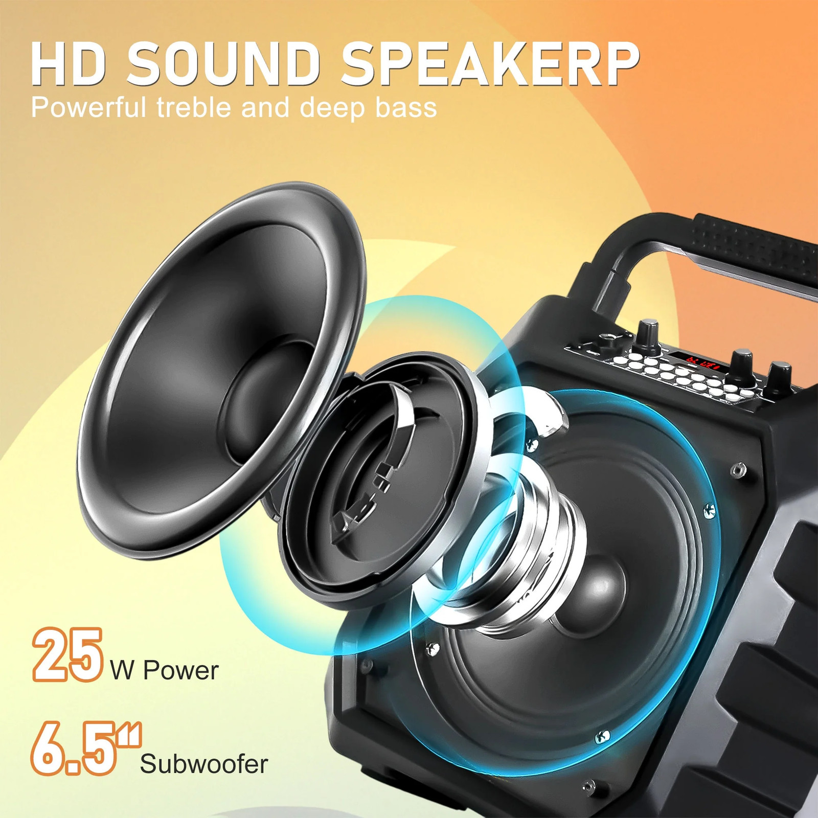 Seenda Karaoke Machine with 2 Wireless Microphones, Bluetooth Speaker, and