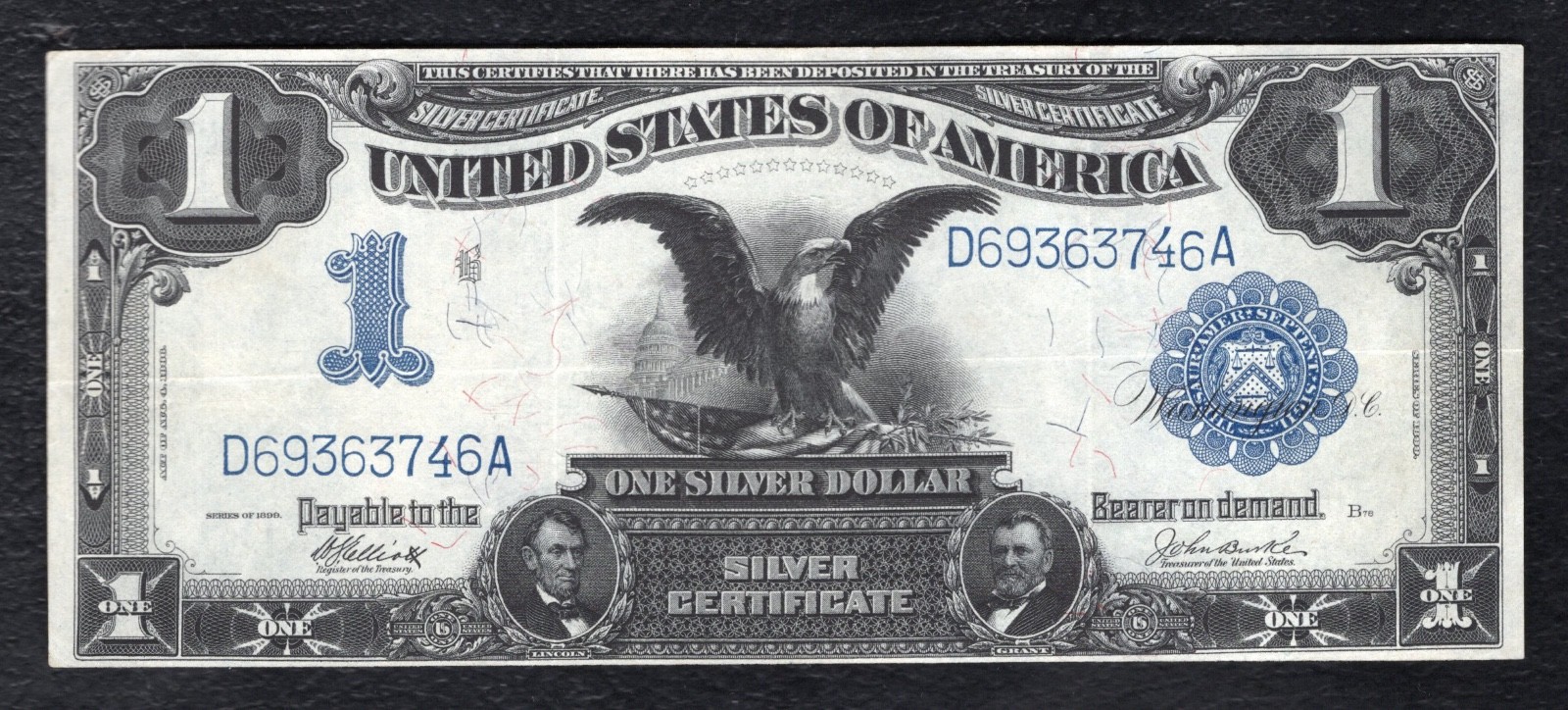 FR. 234 1899 $1 ONE DOLLAR “BLACK EAGLE” SILVER CERTIFICATE NOTE EXTREMELY FINE