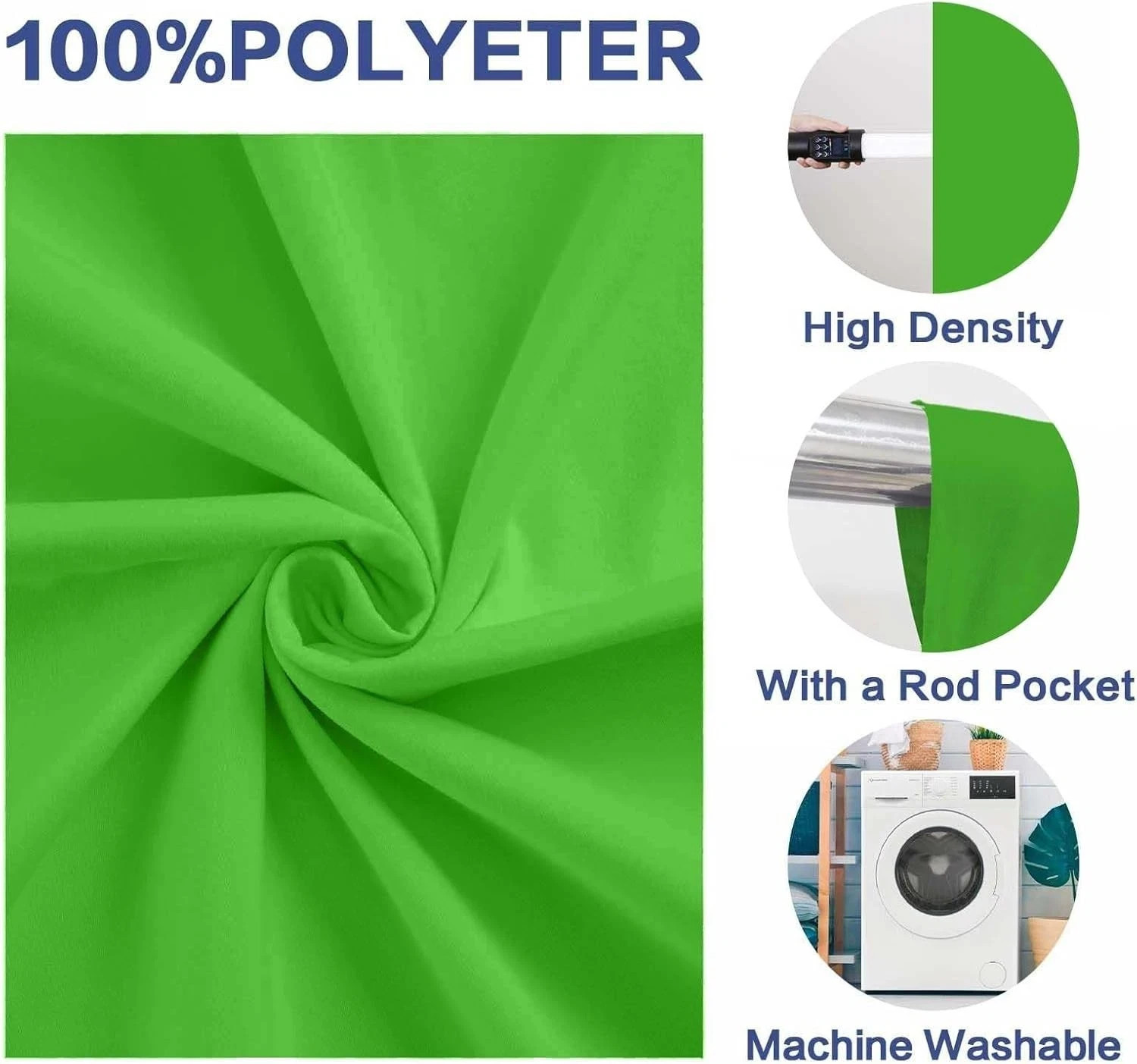 Green Screen Backdrop, 5 X 7Ft Greenscreen Background for Photoshoot, Small Gr