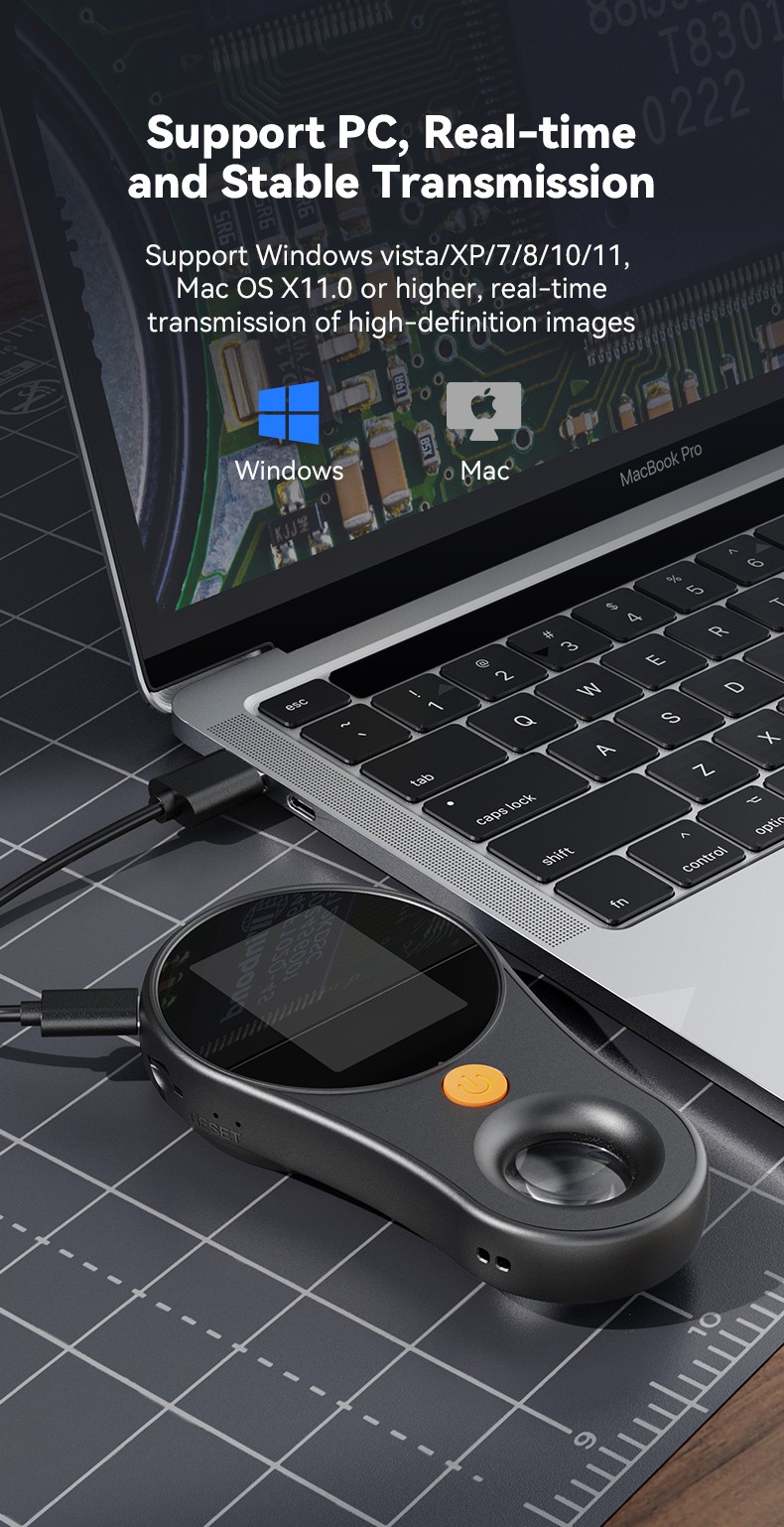 500X Digital Microscope 1080P 2.0inch Video Coin Microscop with Magnifying Glass