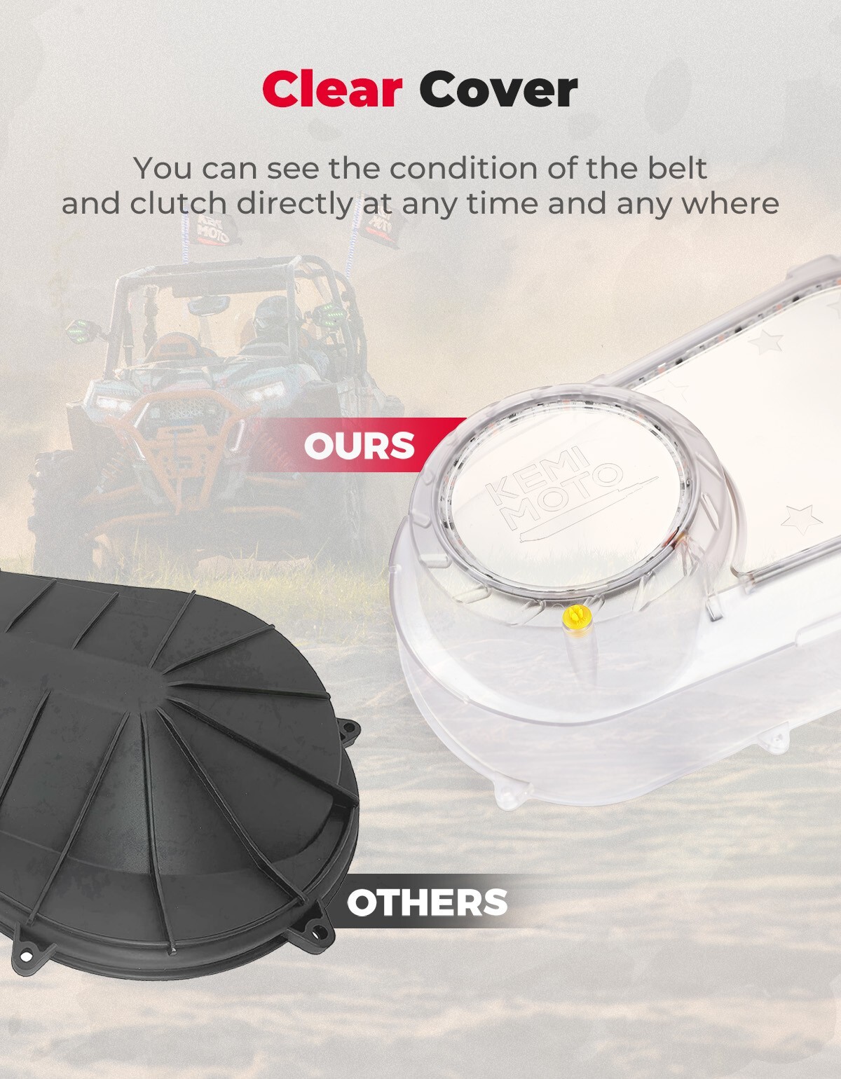 2207124 Outer Clutch Cover w/RGB Lights for Polaris RZR XP 1000 900 /4 Ranger