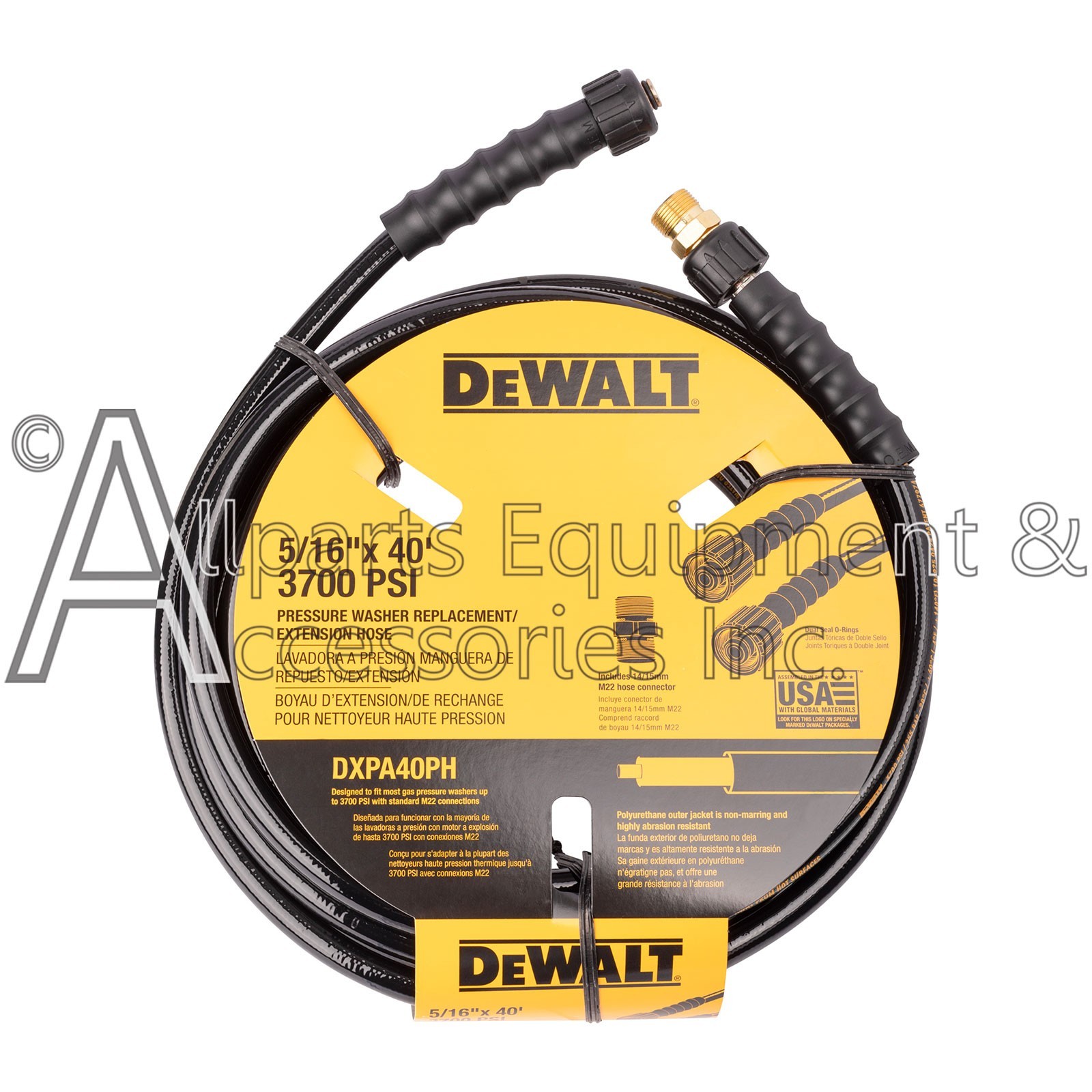 DXPA40PH DeWalt Morflex 40 Ft 3700 PSI Pressure Washer Hose with M22 Adapter