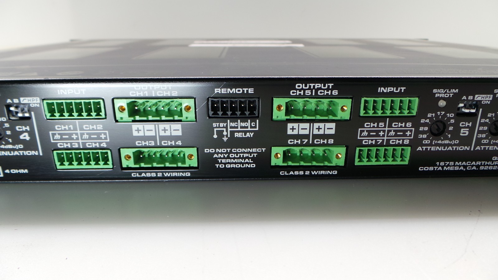 QSC MP-A80V 8-Channels 200W LO-Z/HI-Z Commercial Amplifier - Used - Read