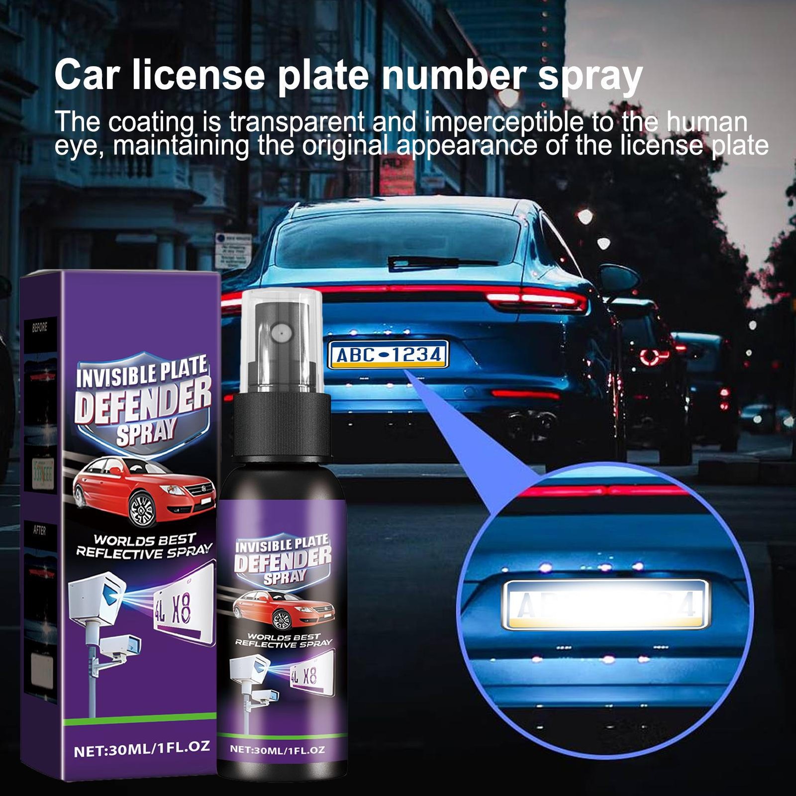 Invisible Plate Defender Licence Plate Invisible Defender Spray 30ml