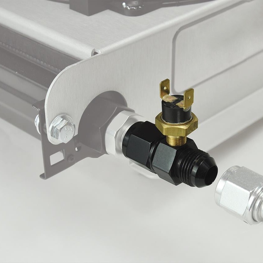 40 ROW TRANS-MISSION OIL COOLER FAN 8AN HOSE FITTING 180F TEMPERATURE SENSOR KIT