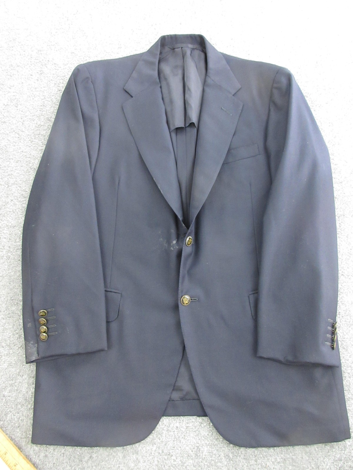 Oxxford Clothes Blazer Mens 44 Blue Super 100s Wool Two Button Sport Coat