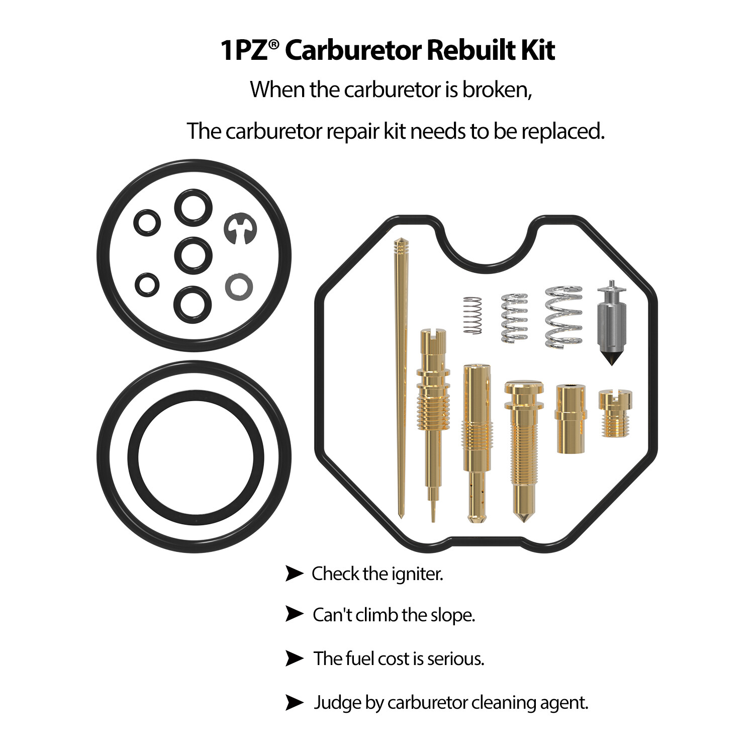 For Honda 82-84 Big Red 200 ATC200ES ATC200E Carburetor Carb Repair Rebuild Kit